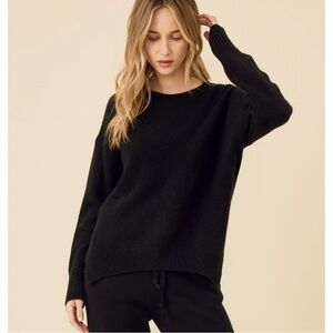 One Grey Day Lyle Cashmere Pullover - Black